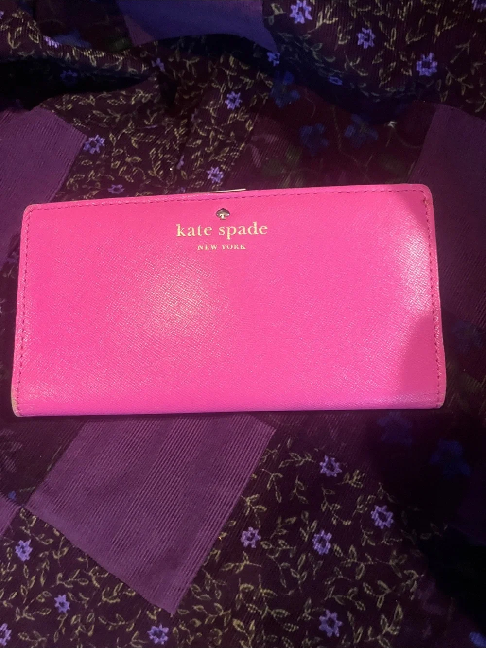 kate spade pink zip-around wallet